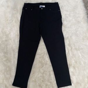 DG2 Black Rayon/Nylon straight leg pants